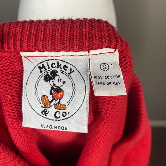 Mickey & Co Sweatshirt Sweater Vintage Crewneck Embroidered Red Disney - Picture 8 of 9